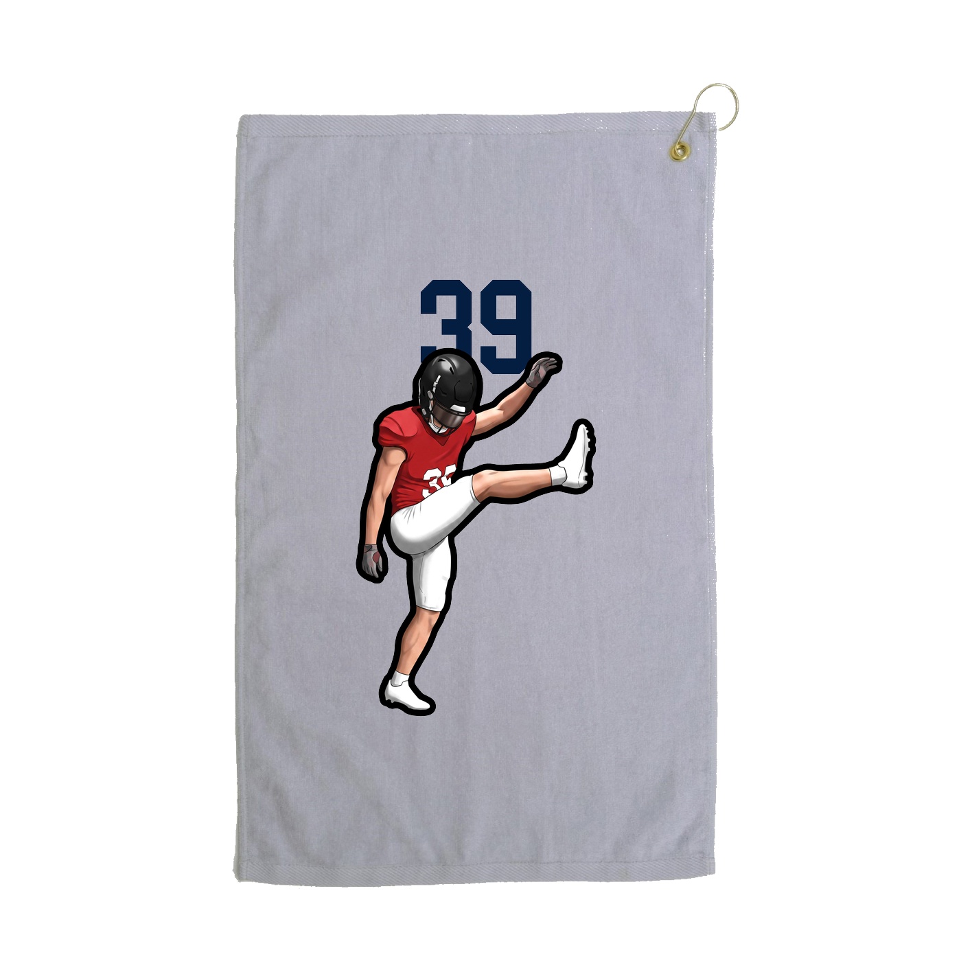 Golf Towel — Number Top in Grey
