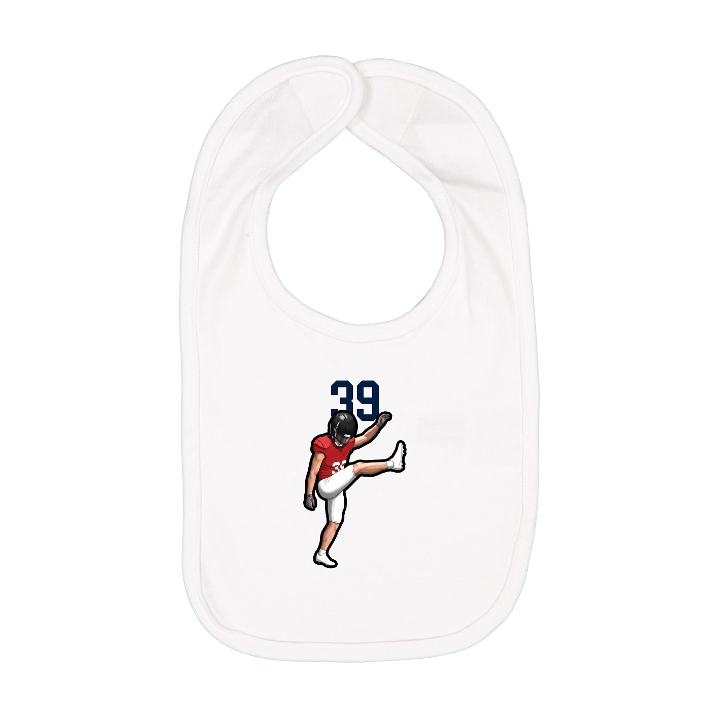 Infant Bib — Number Top in White