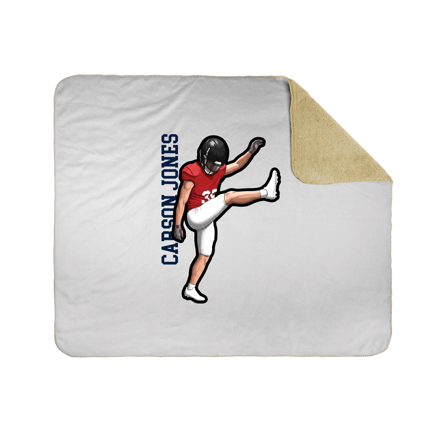 Throw Blanket — Name Vertical in White