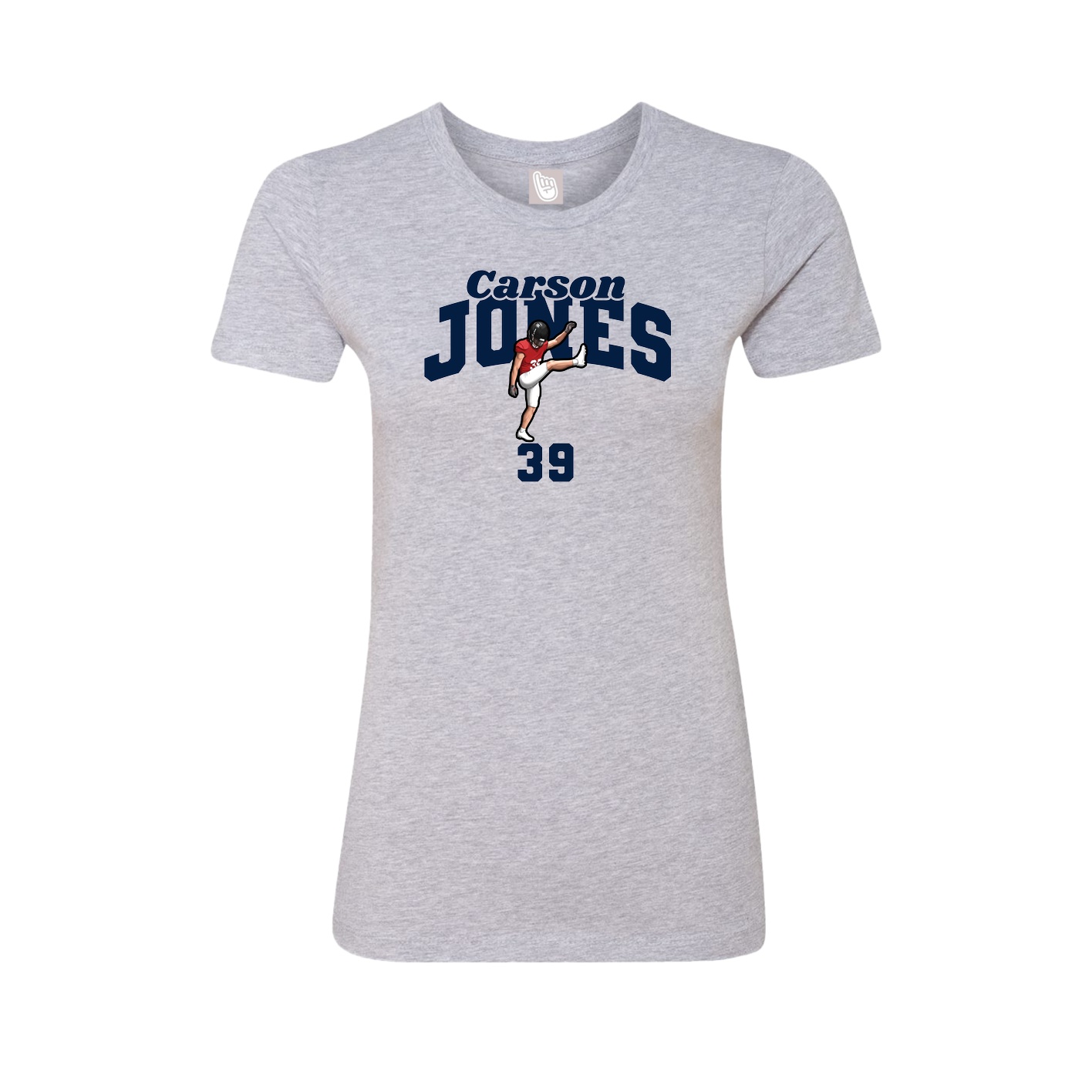 Fitted Women's Tee — Signature Arch in Grey