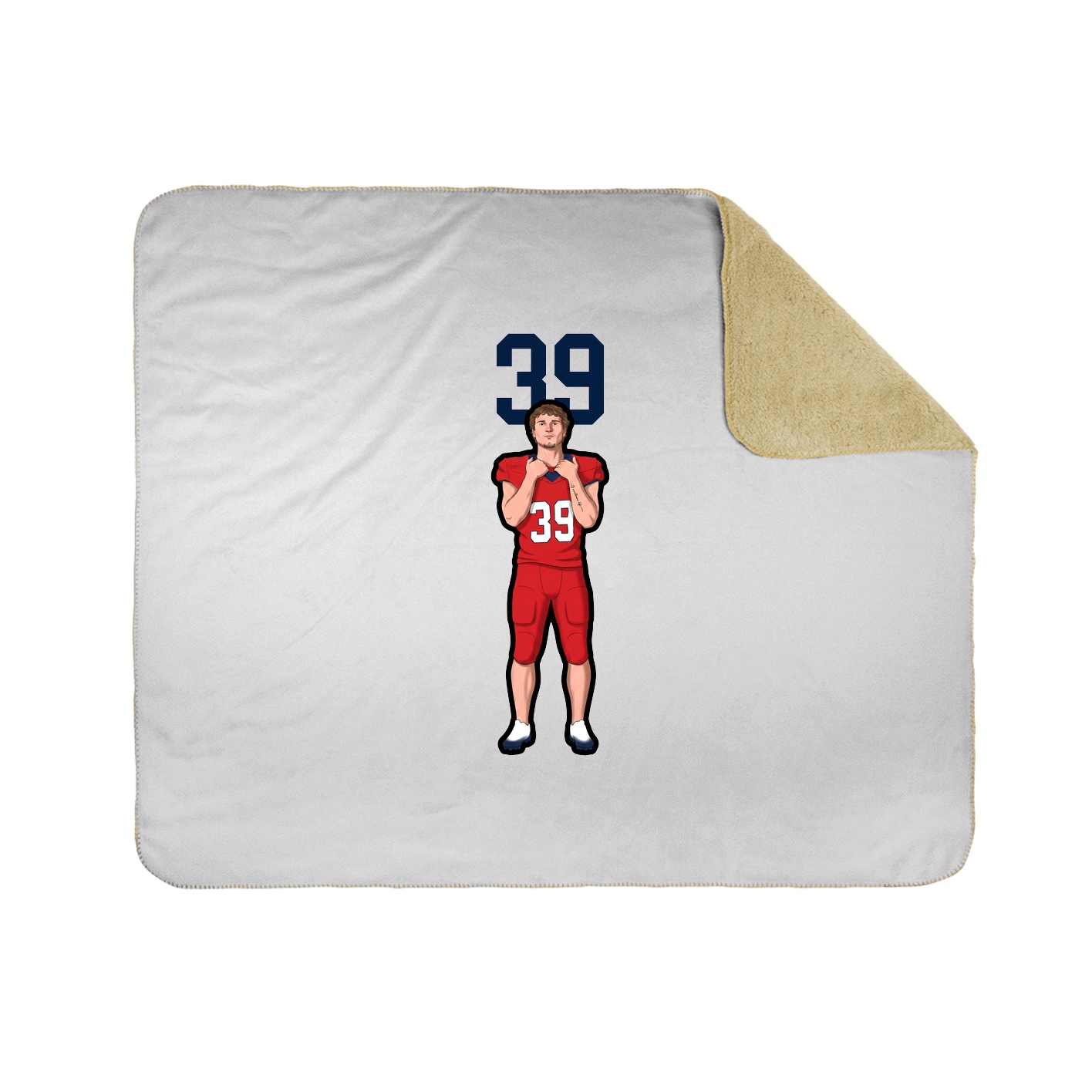 Throw Blanket — Number Top in White