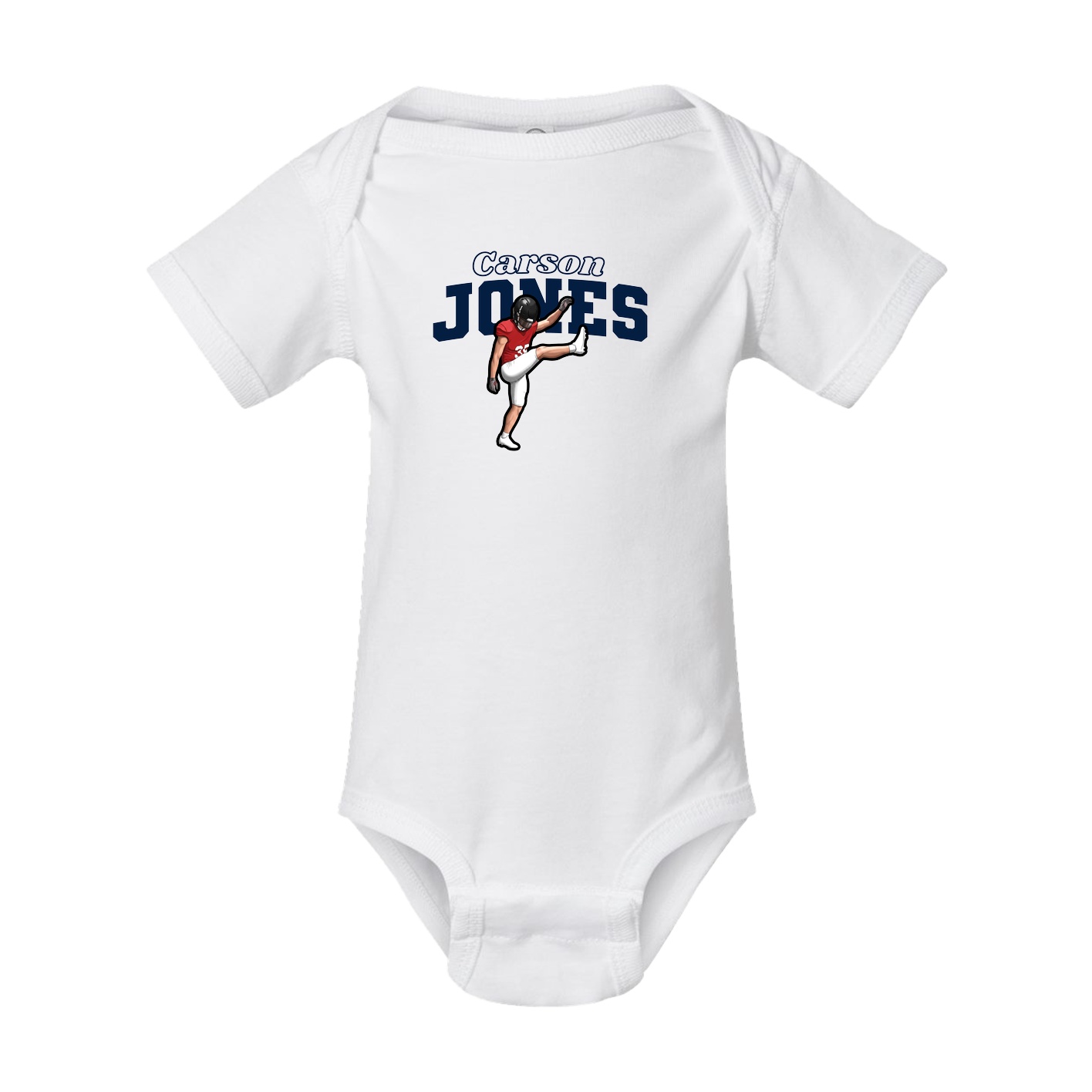 Baby Onesie — Name Arch in White