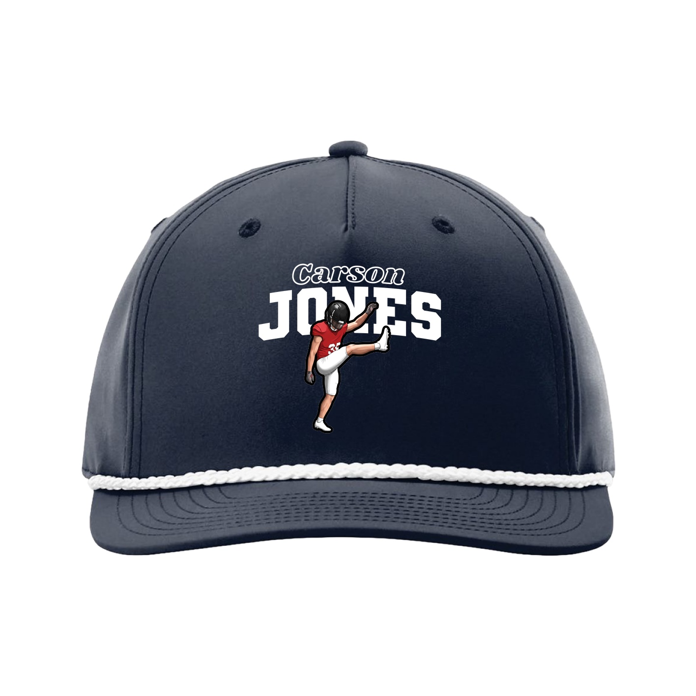 Five-Panel Classic Rope Cap — Name Arch in Navy