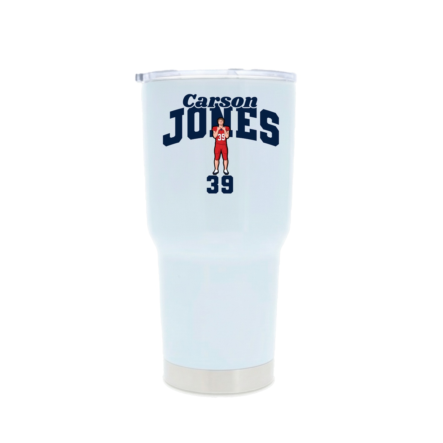 30oz Stainless Steel Tumbler — Signature Arch in White