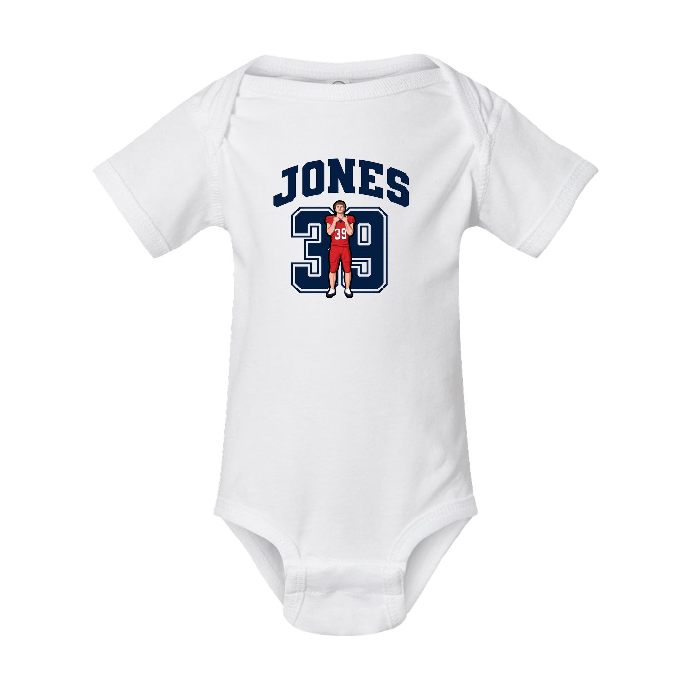 Baby Onesie — Number in White