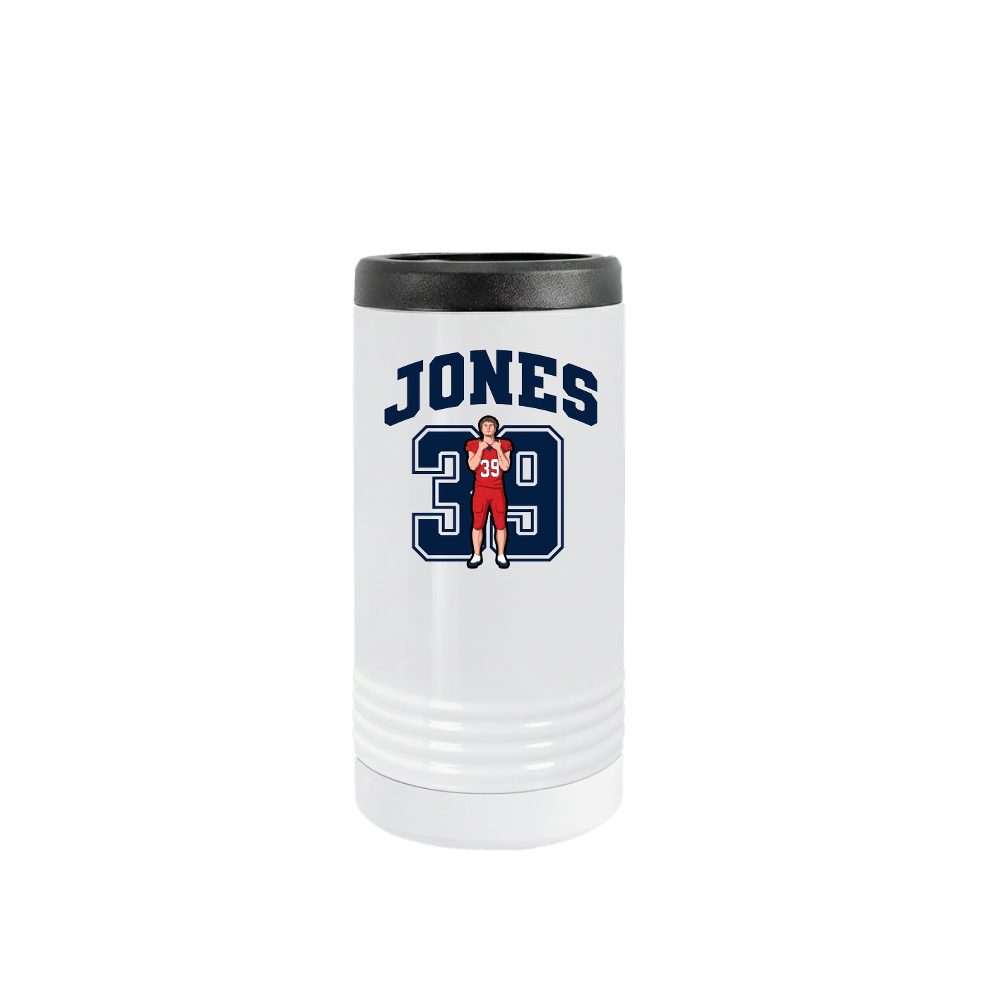 Slim Beverage Holder — Number in White