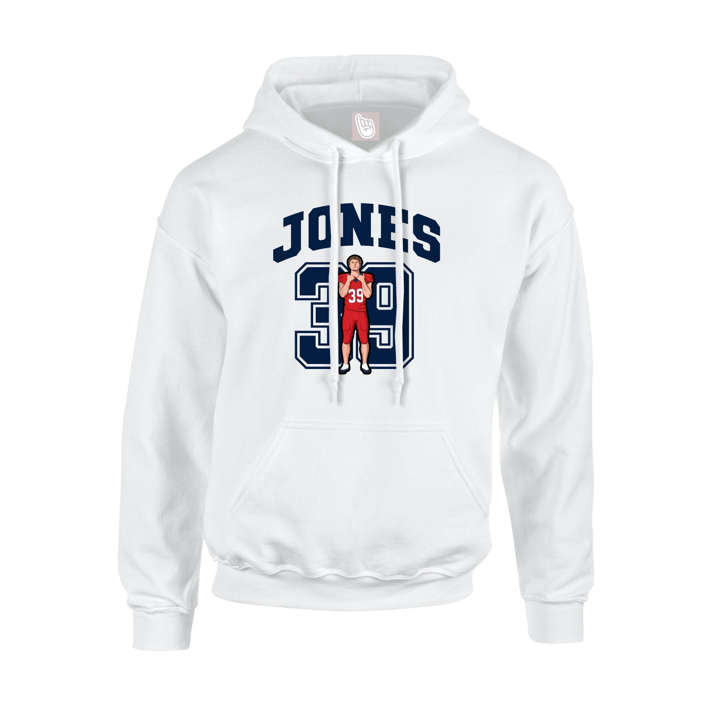 Hoodie — Number in White