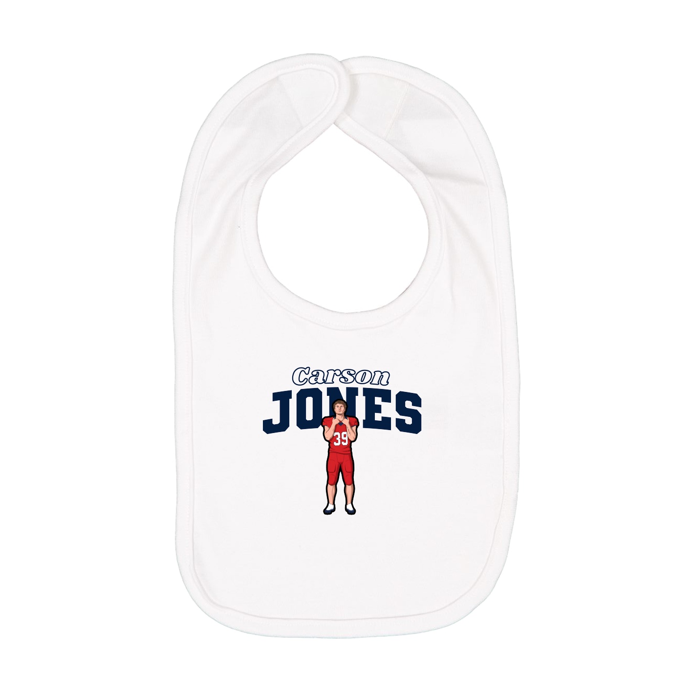 Infant Bib — Name Arch in White