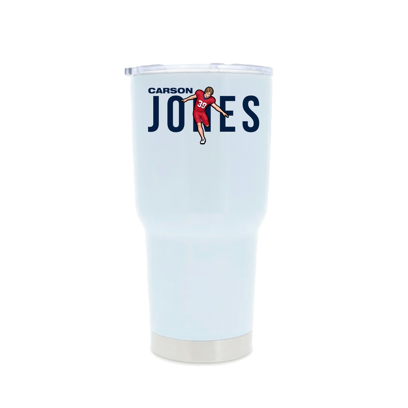 30oz Stainless Steel Tumbler — Player Name in White
