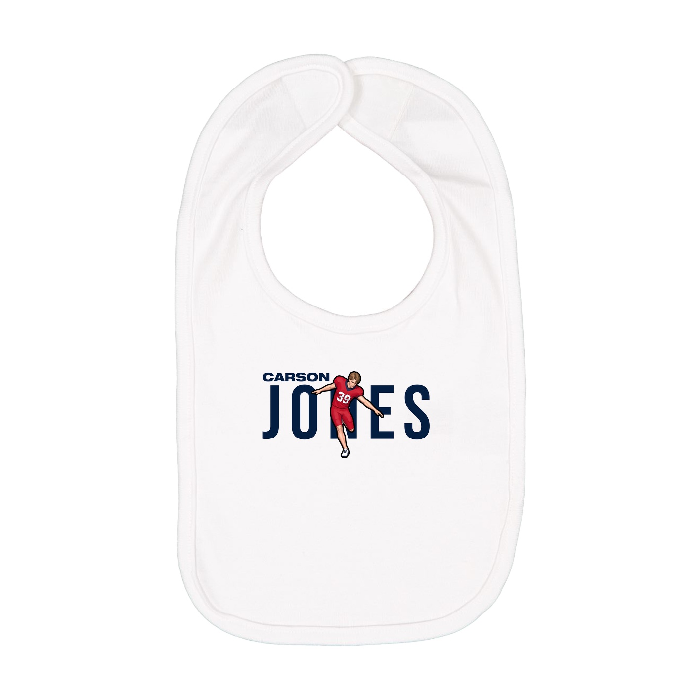 Infant Bib — Player Name in White