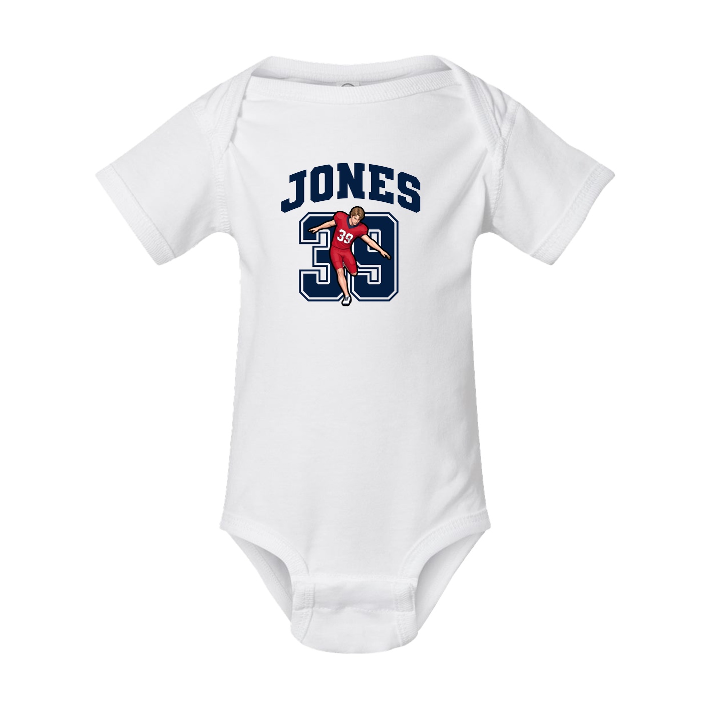 Baby Onesie — Number in White