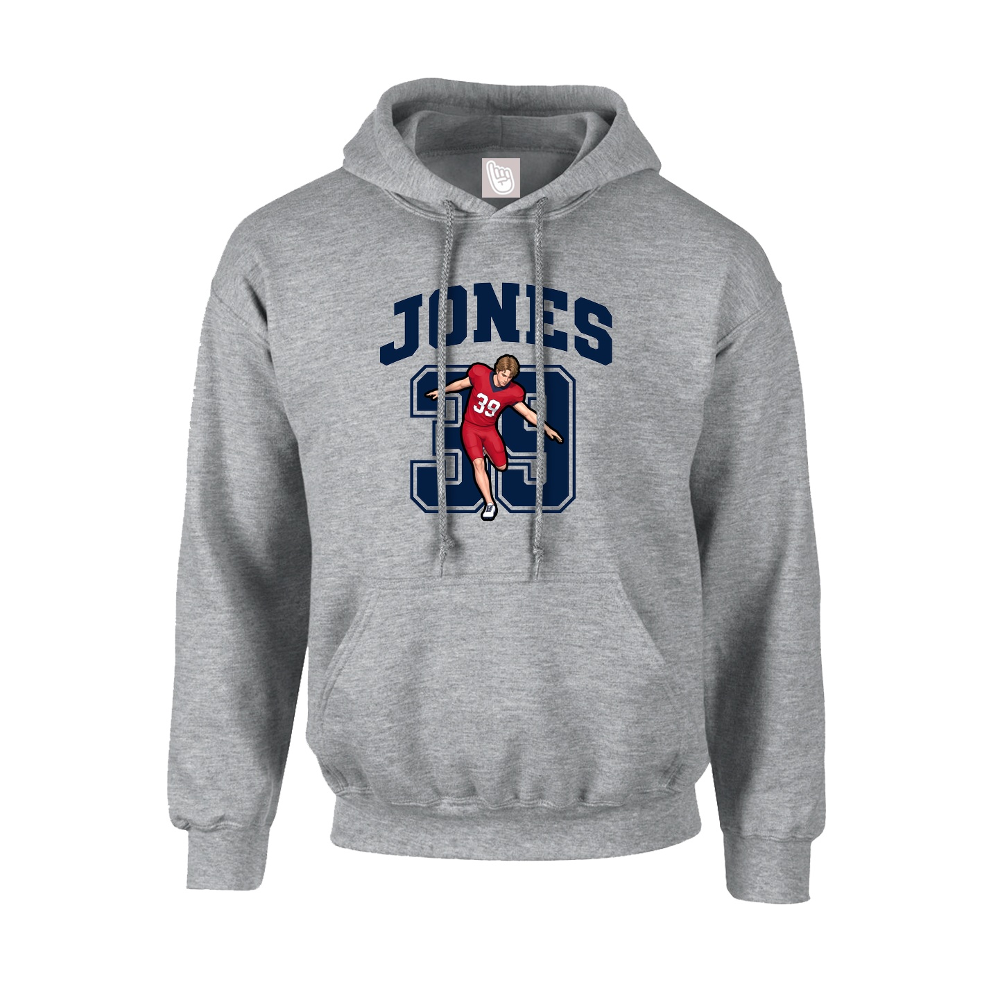 Hoodie — Number in Grey