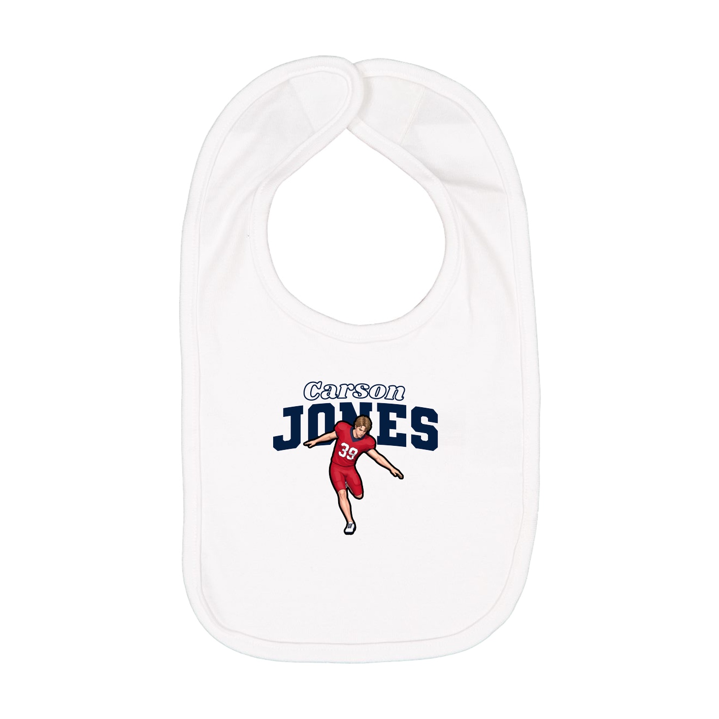 Infant Bib — Name Arch in White