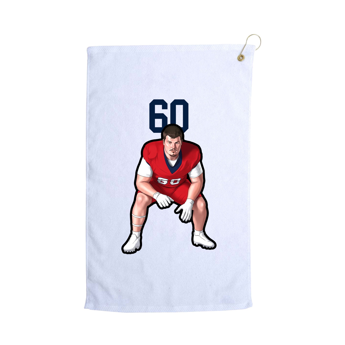 Golf Towel — Number Top in White