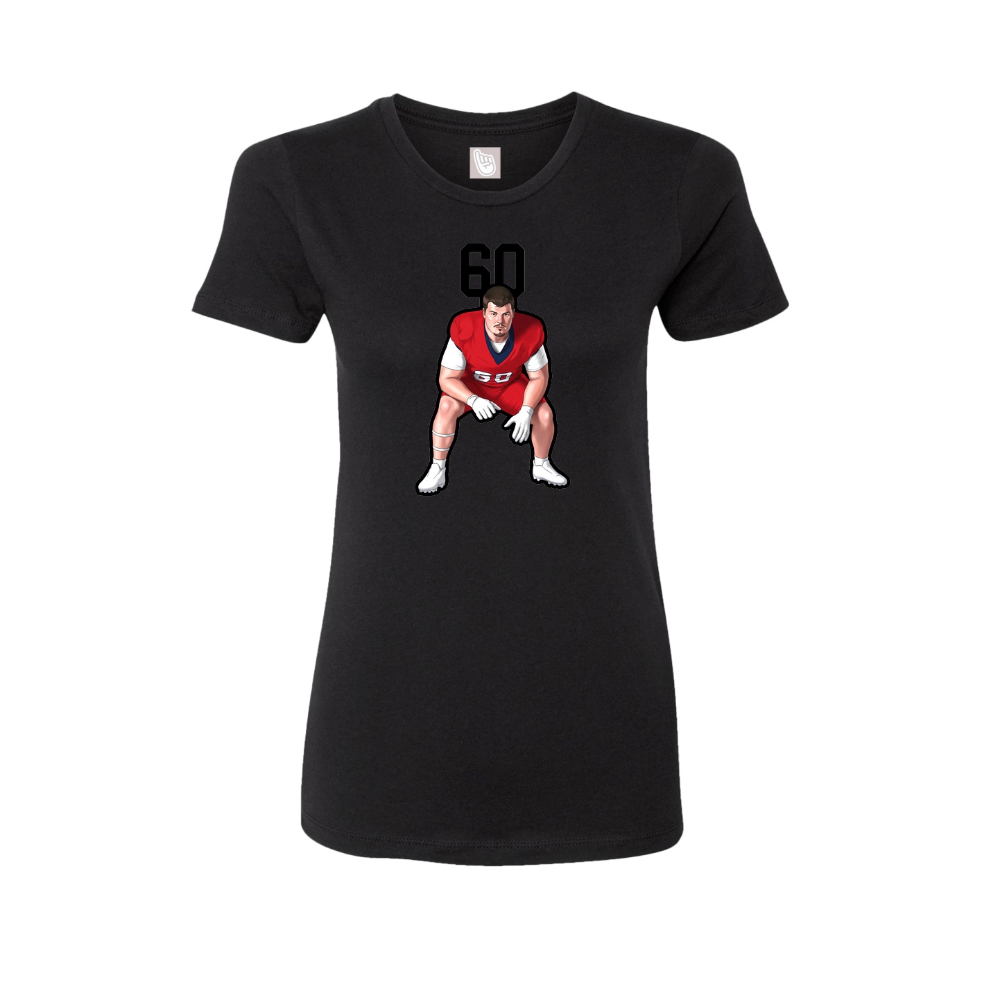 Fitted Women's Tee — Number Top in Black