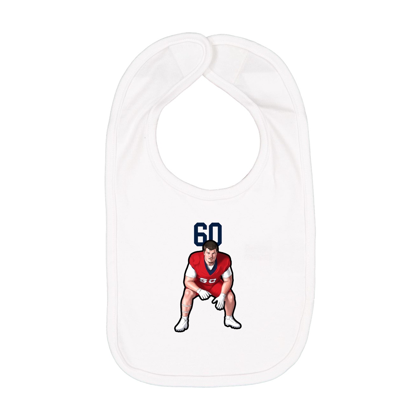 Infant Bib — Number Top in White