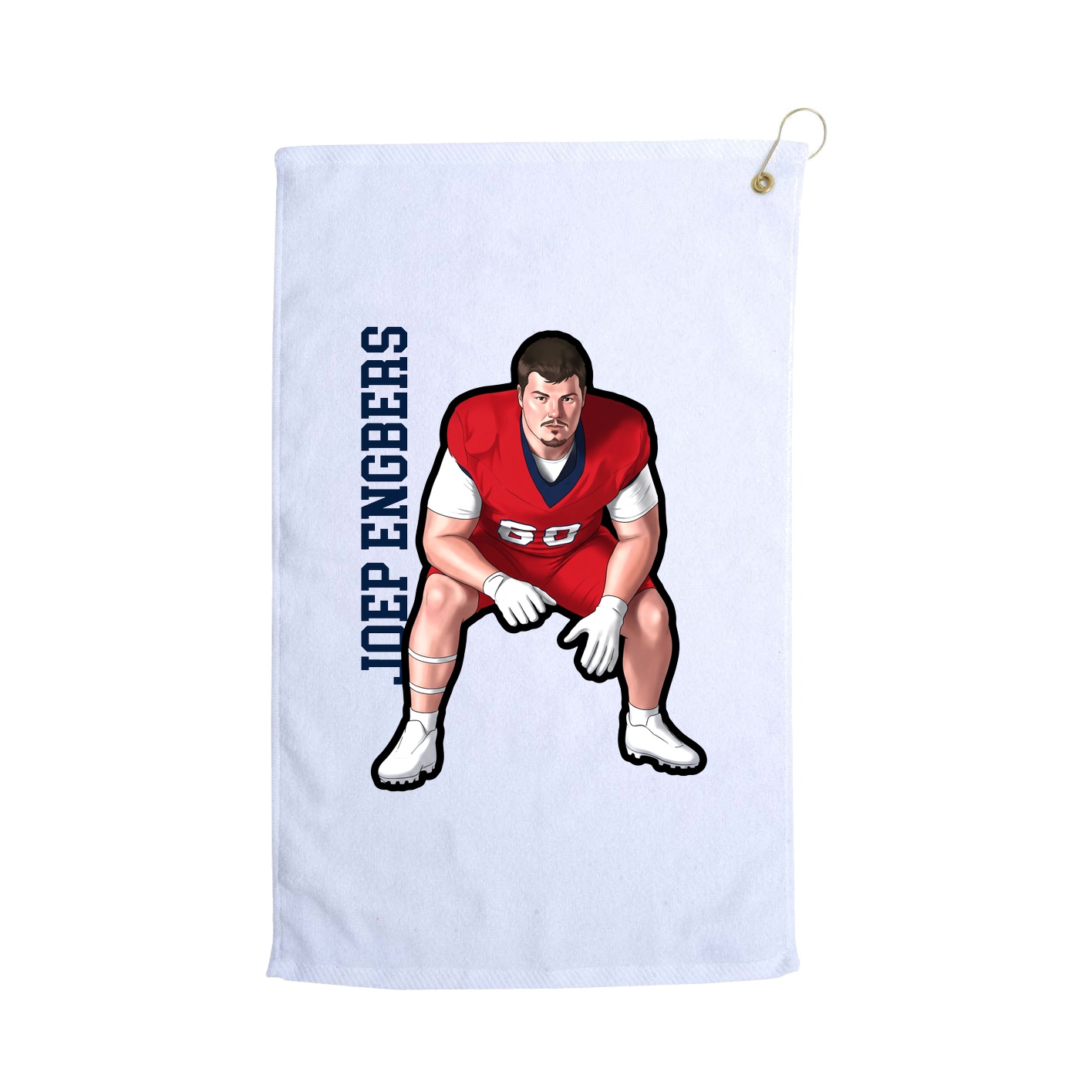 Golf Towel — Name Vertical in White