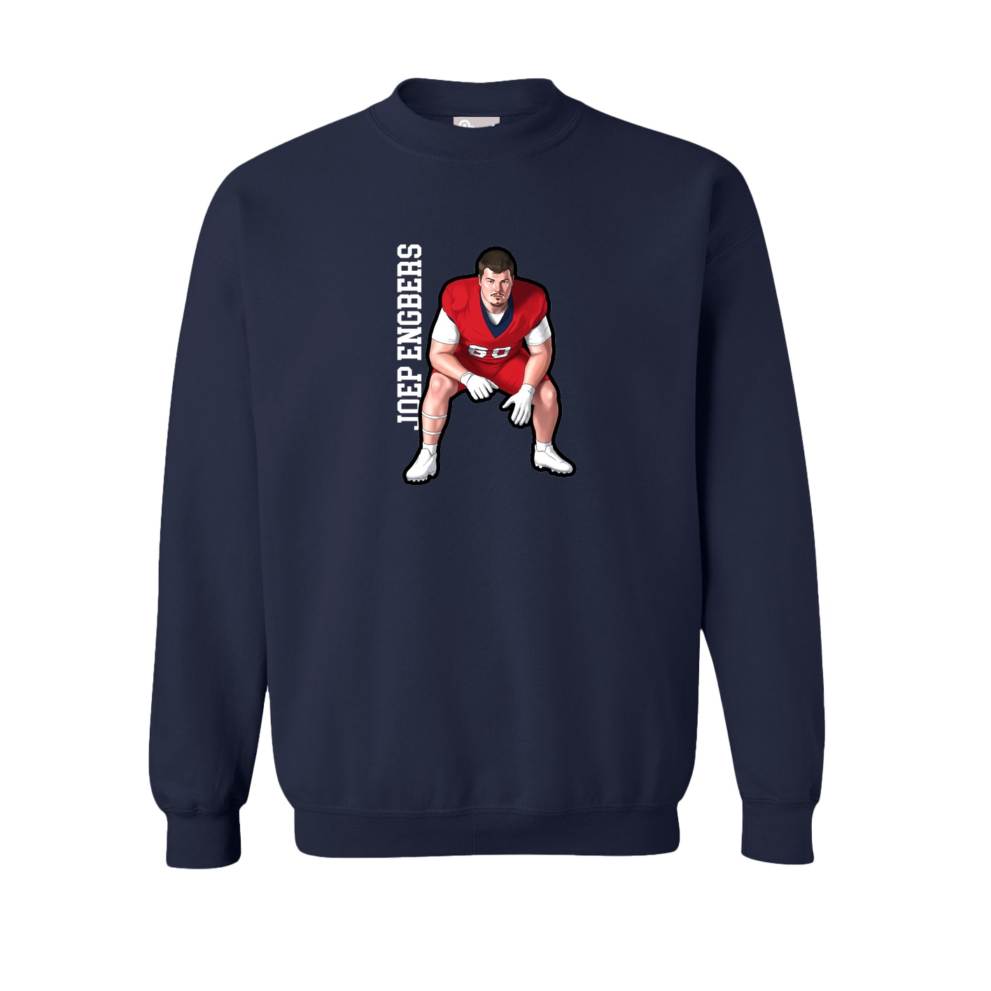 Fleece Crew — Name Vertical in Navy