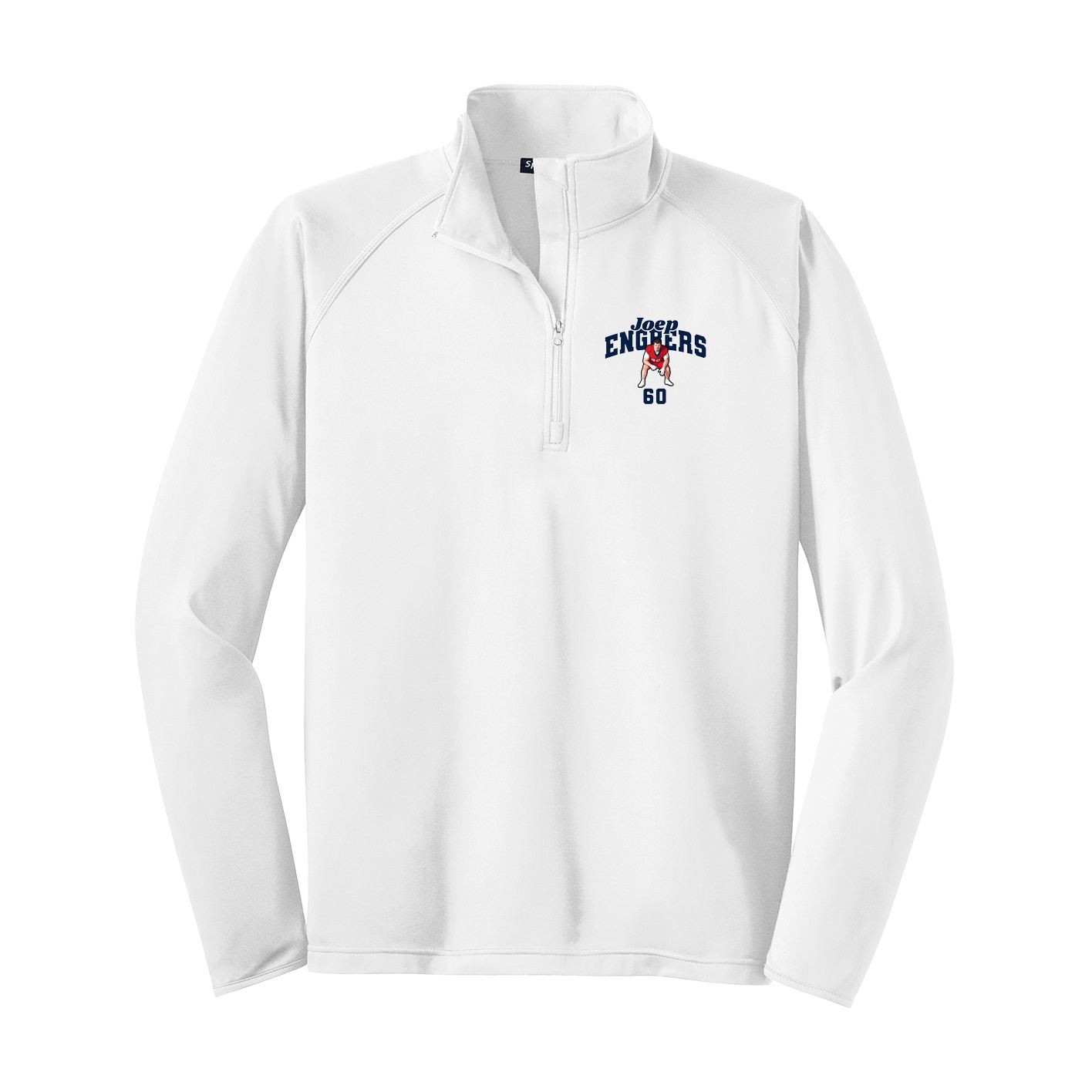 Q-Zip Pullover — Signature Arch in White