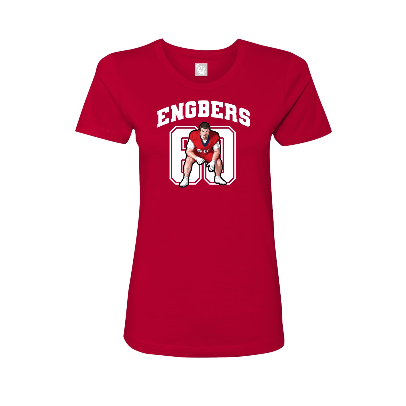 Fitted Women's Tee — Number in Red