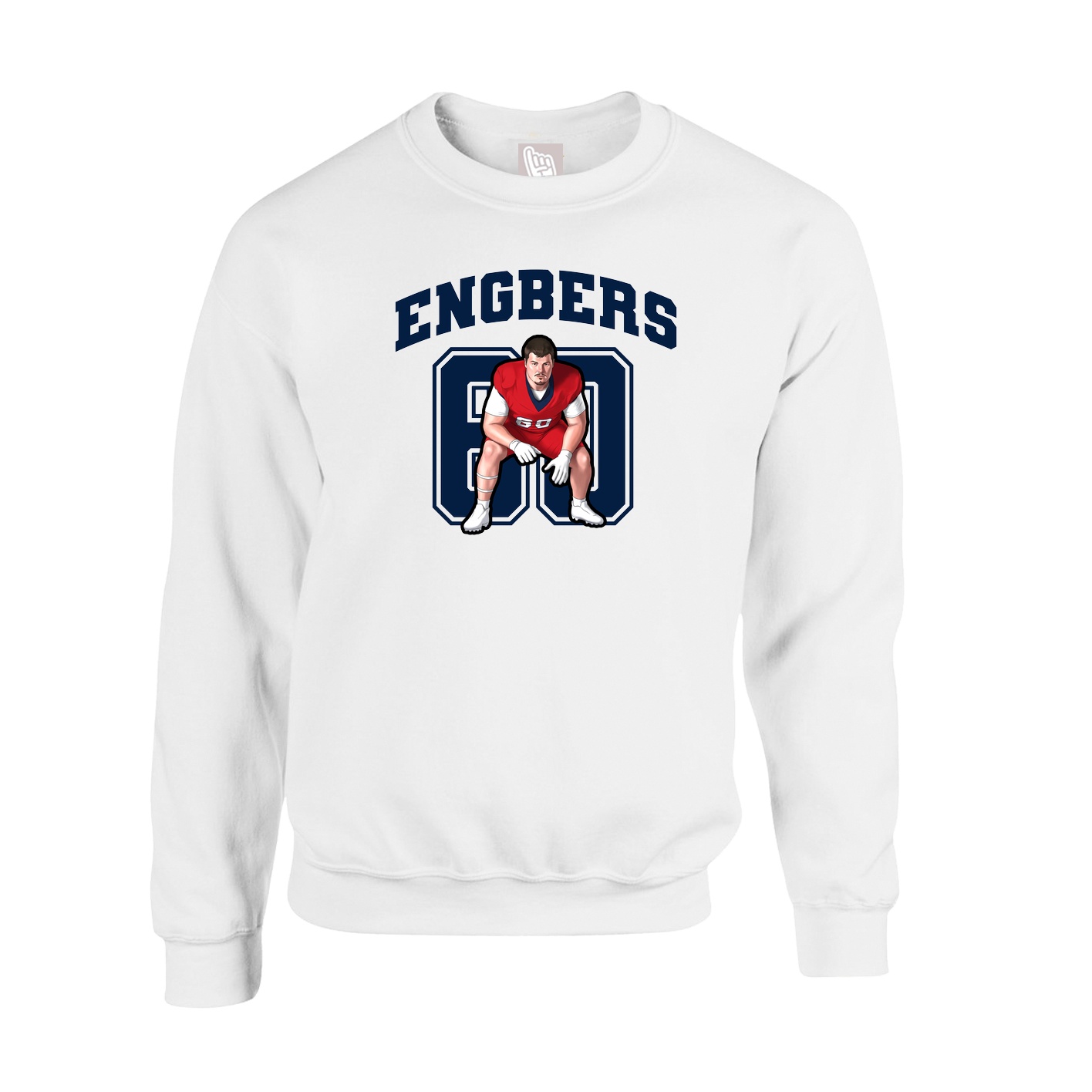 Fleece Crew — Number in White
