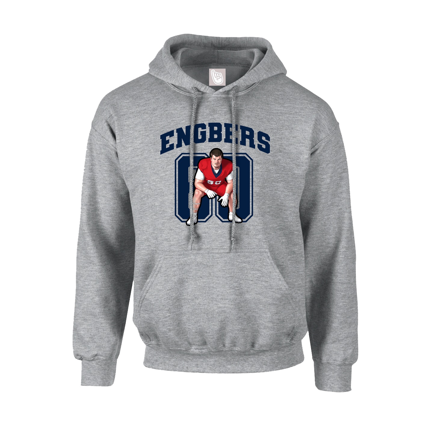 Youth Hoodie — Number in Grey