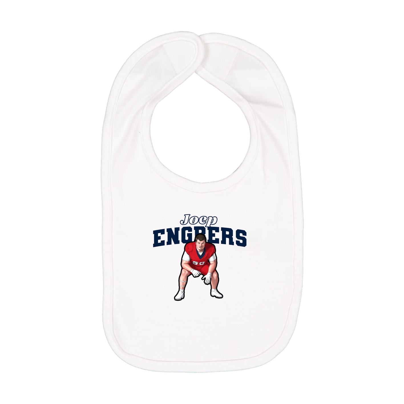 Infant Bib — Name Arch in White