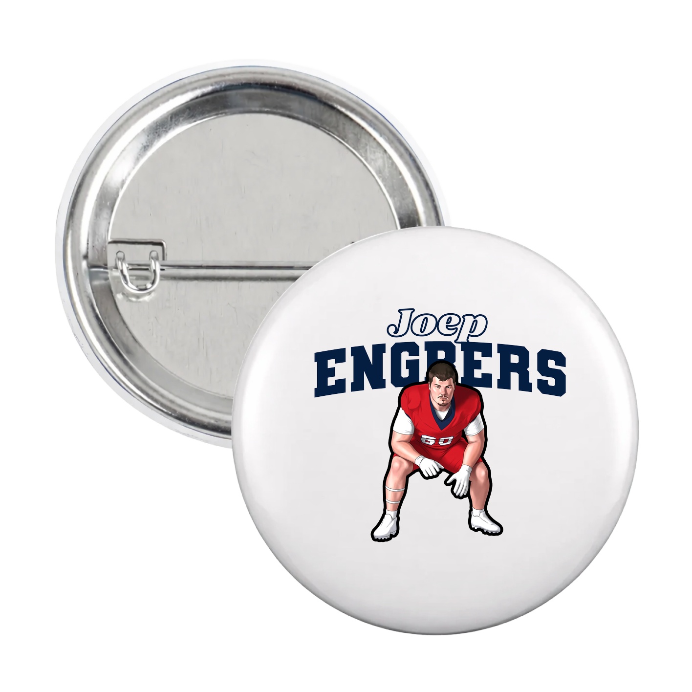 Game Day Button — Name Arch in White