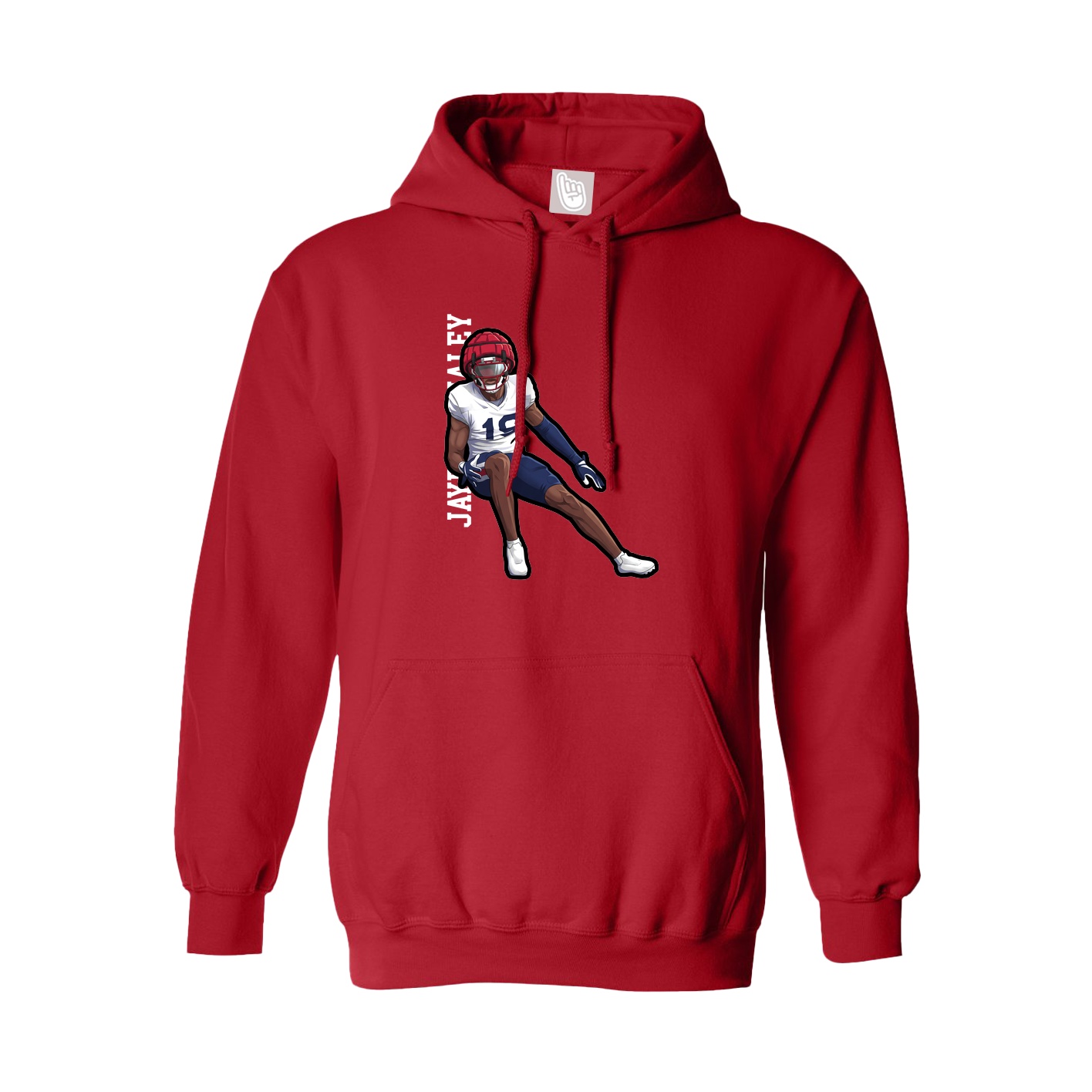 Youth Hoodie — Name Vertical in Red
