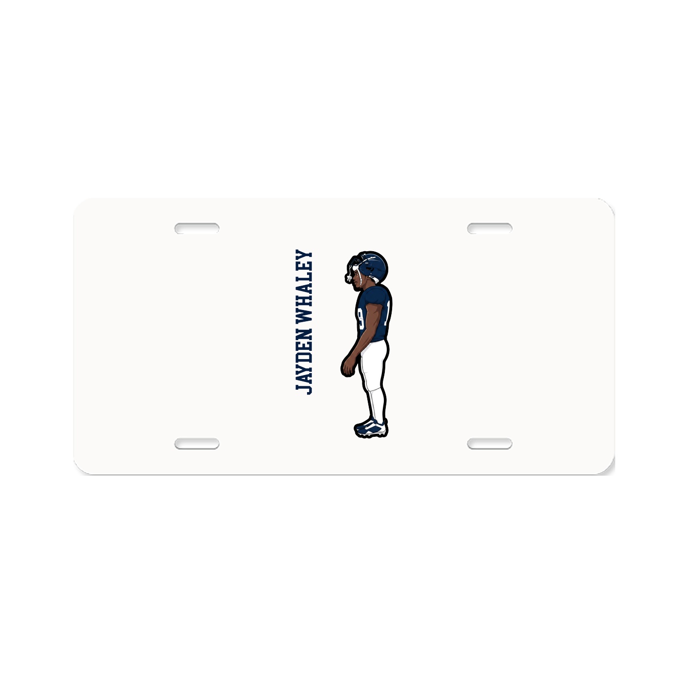 License Plate — Name Vertical in Classic