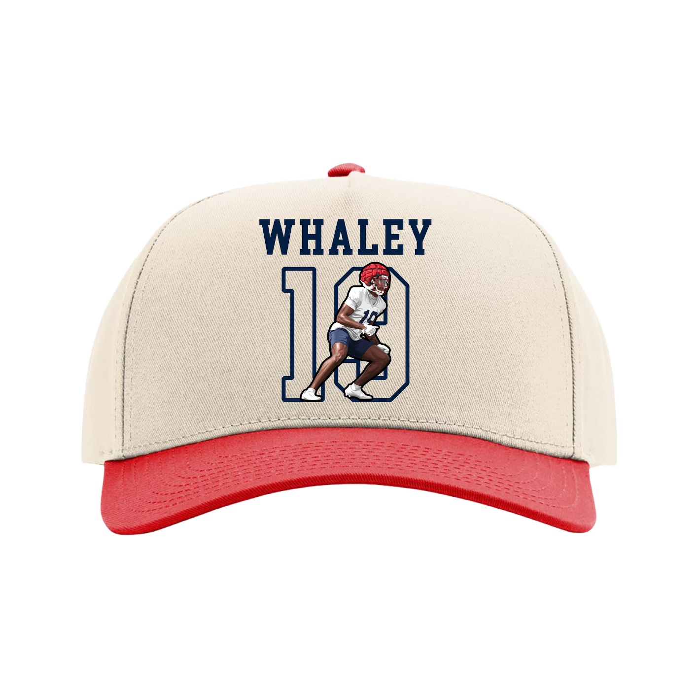 Full Fabric Five-Panel Champ Cap — Shirsey in Cream/Red