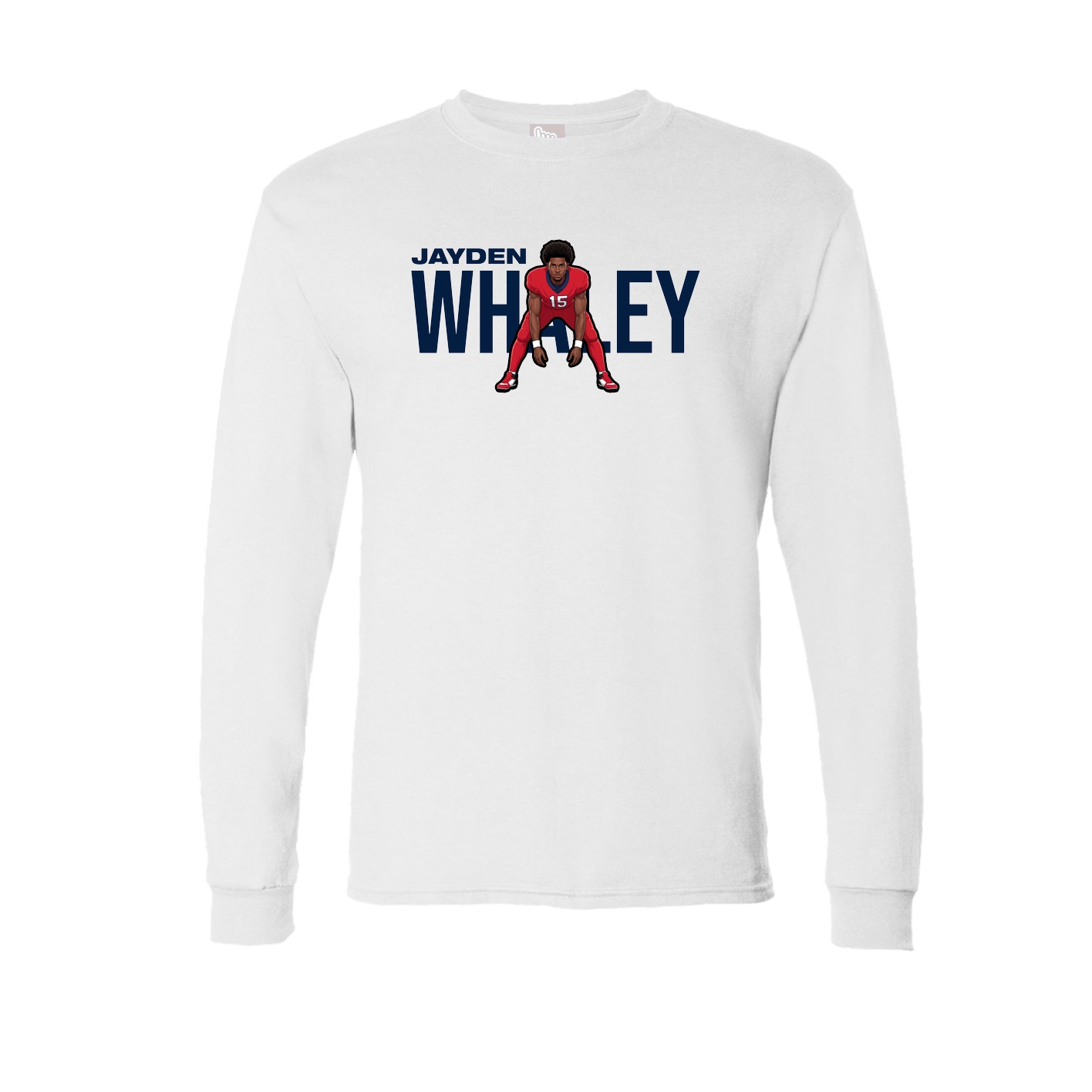 Long Sleeve Tee — Player Name in White