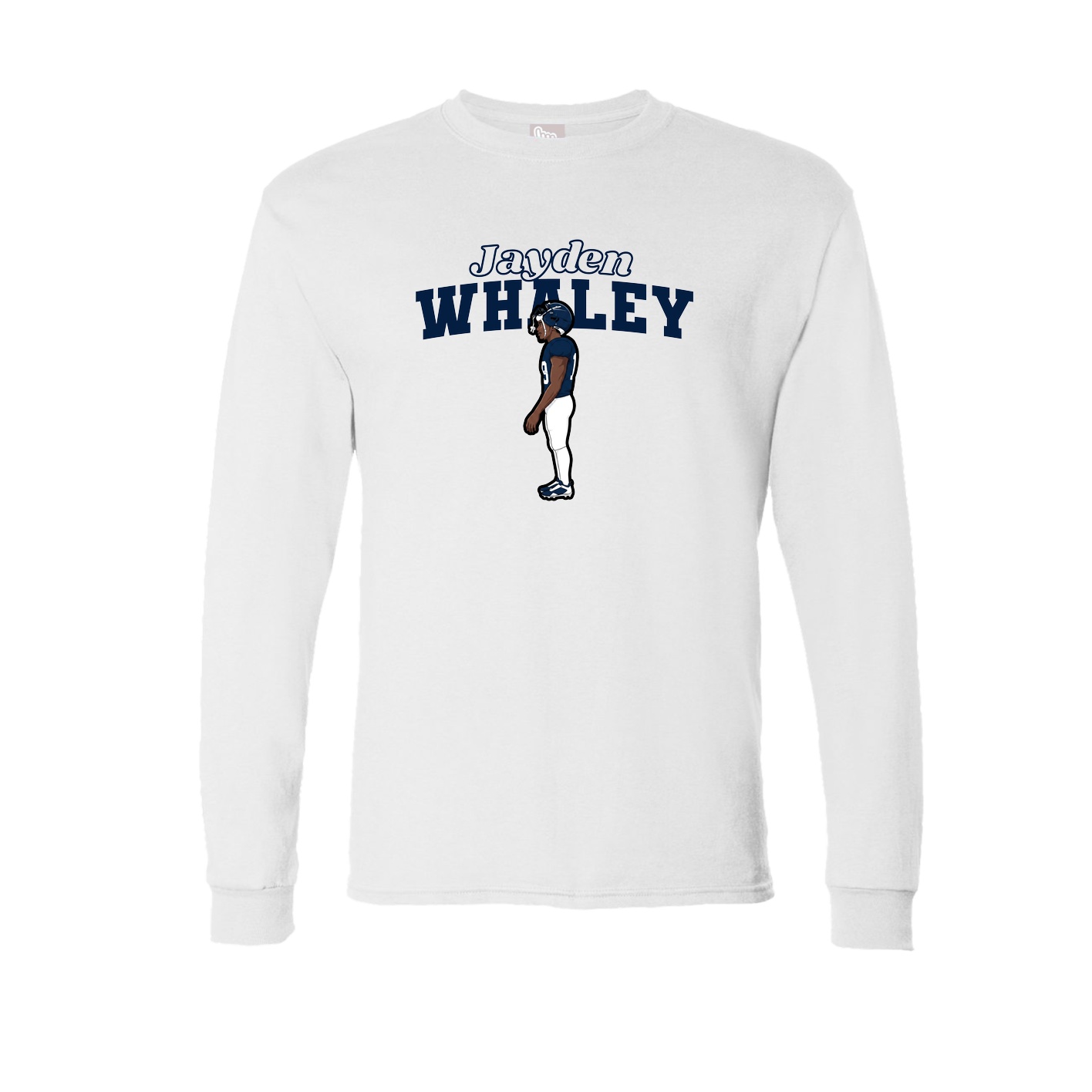 Long Sleeve Tee — Name Arch in White