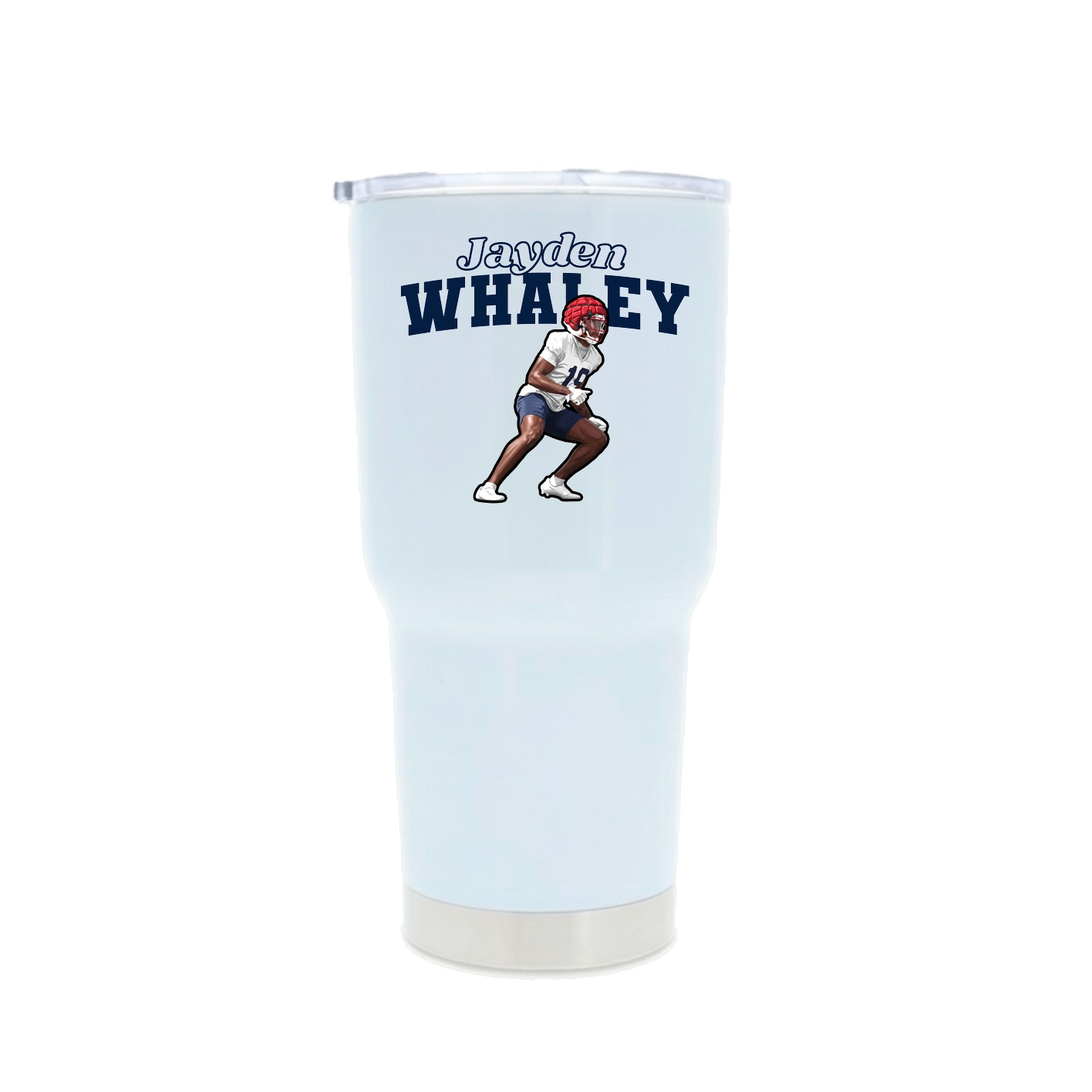 30oz Stainless Steel Tumbler — Name Arch in White