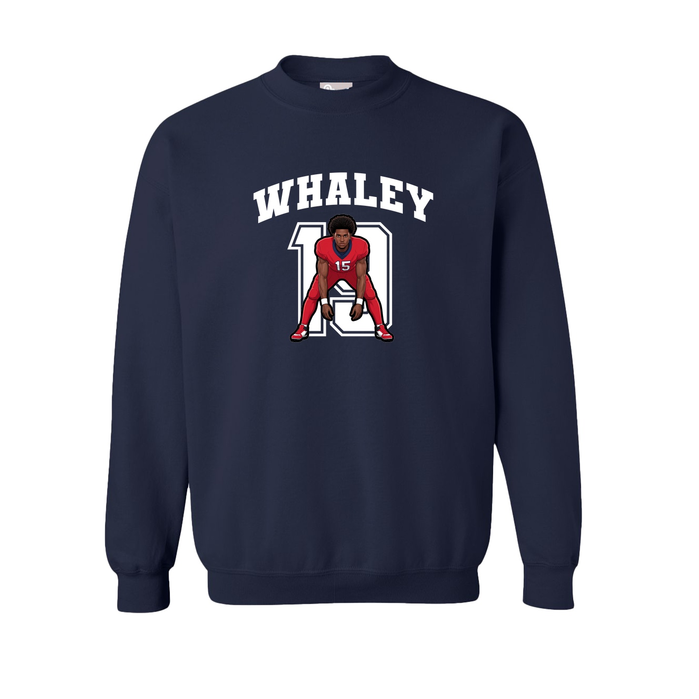 Fleece Crew — Number in Navy