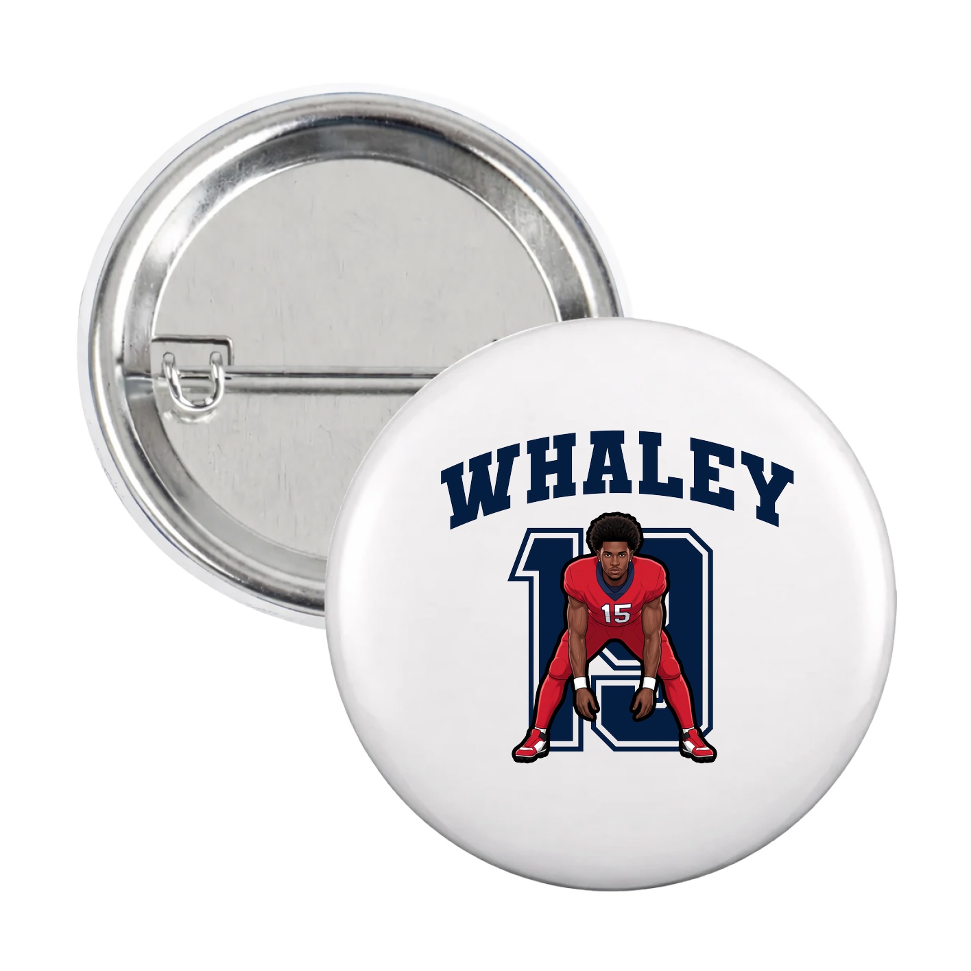Game Day Button — Number in White