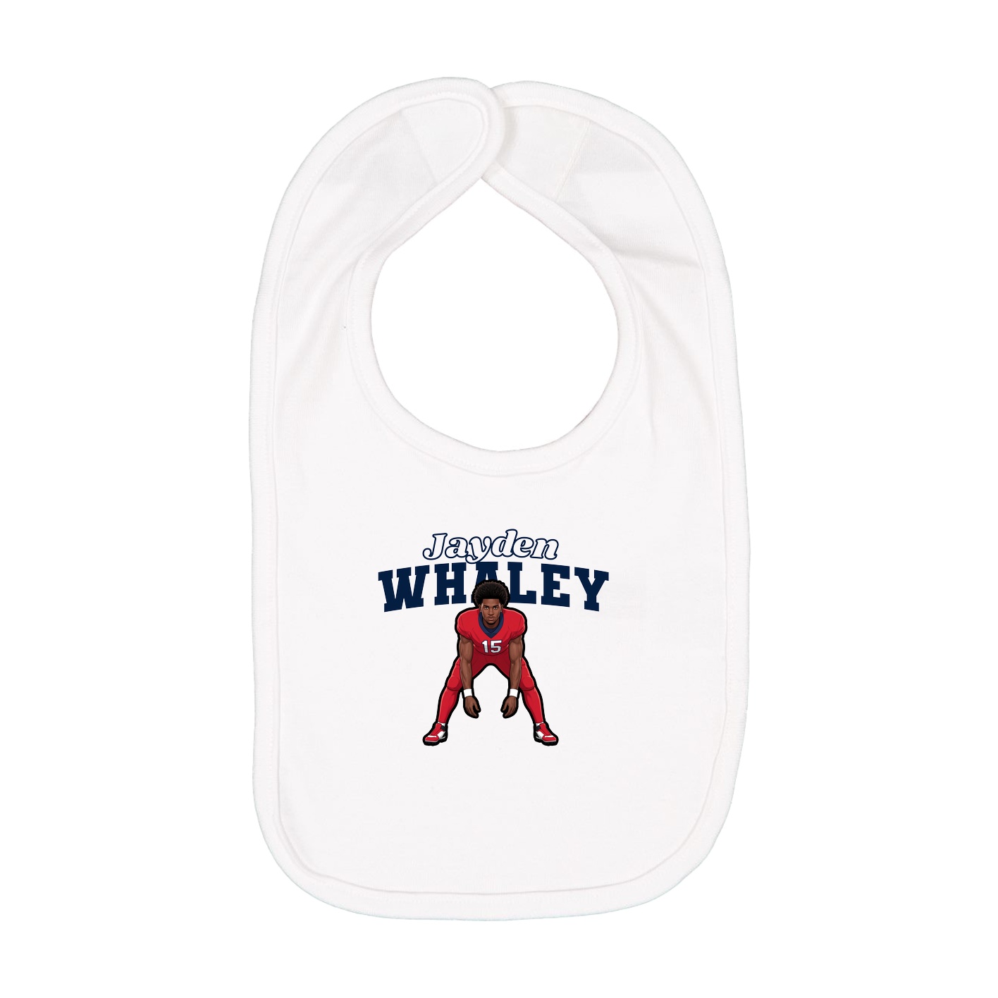 Infant Bib — Name Arch in White