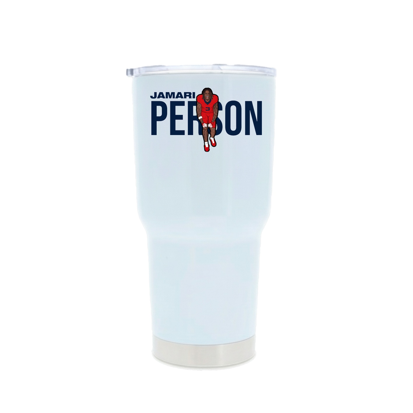 30oz Stainless Steel Tumbler — Player Name in White