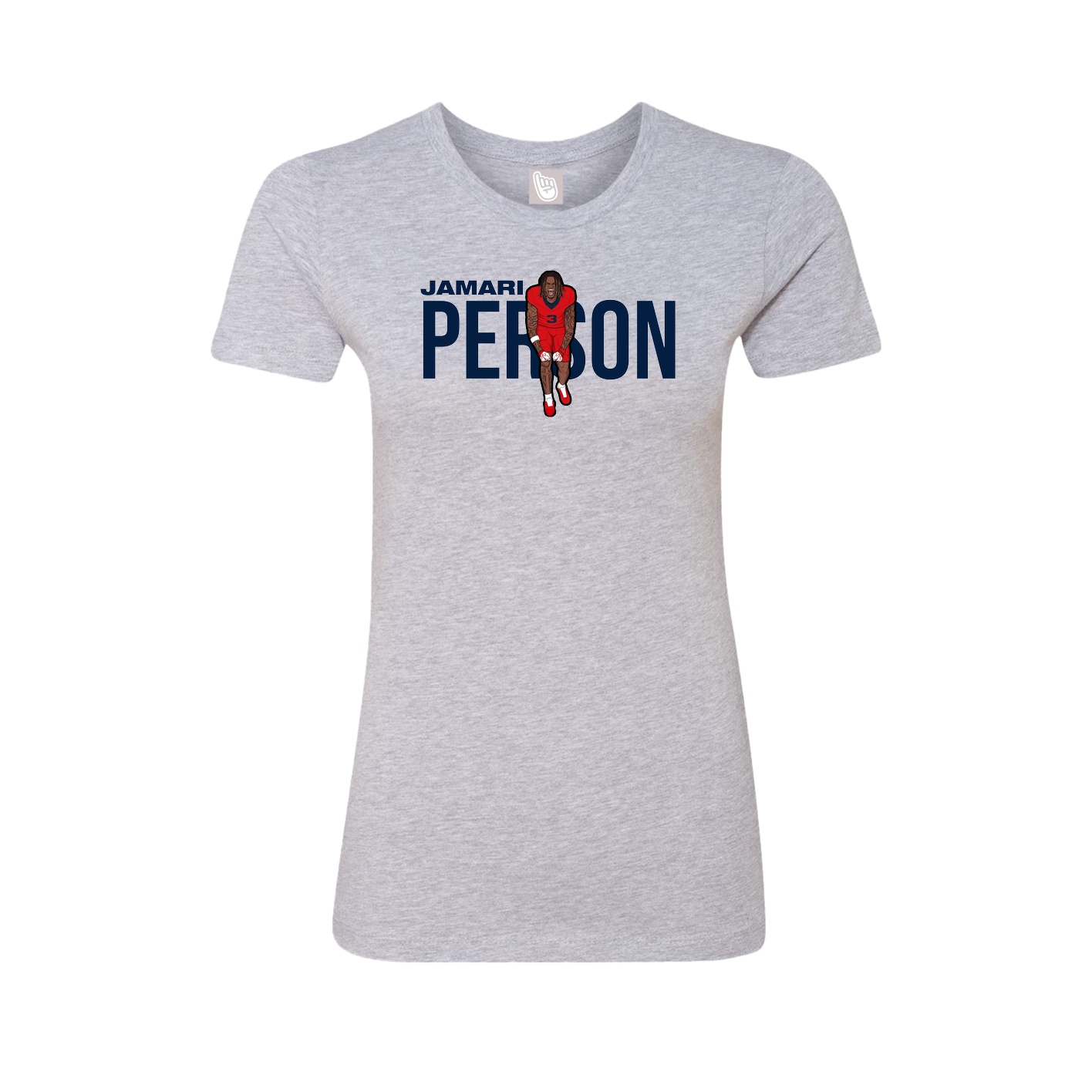 Fitted Women's Tee — Player Name in Grey