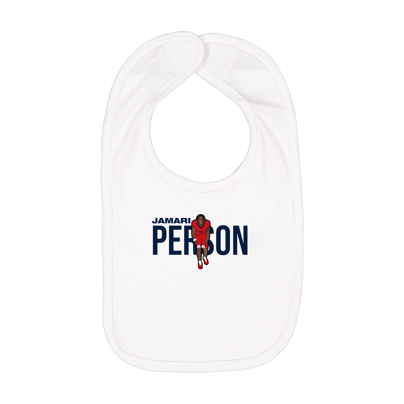 Infant Bib — Player Name in White