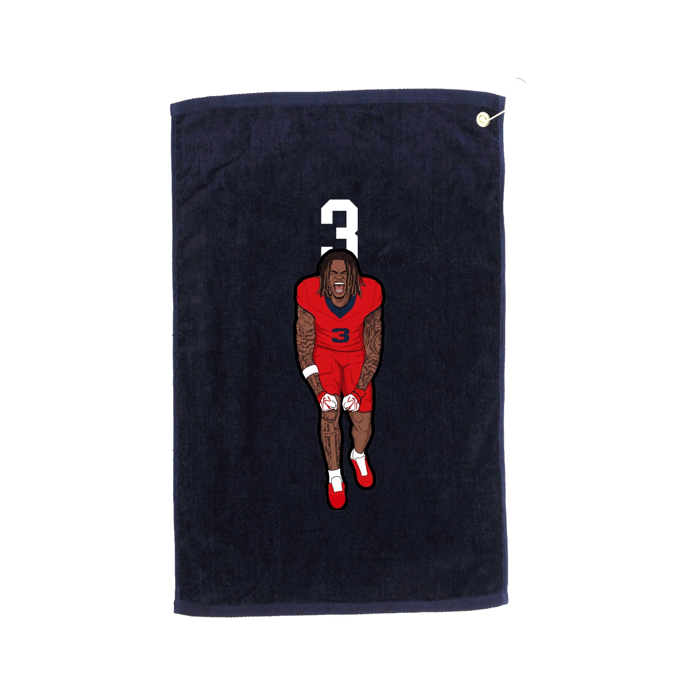 Golf Towel — Number Top in Navy