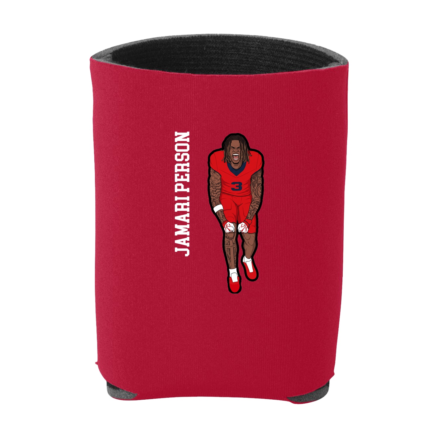 Can Holder — Name Vertical in Red