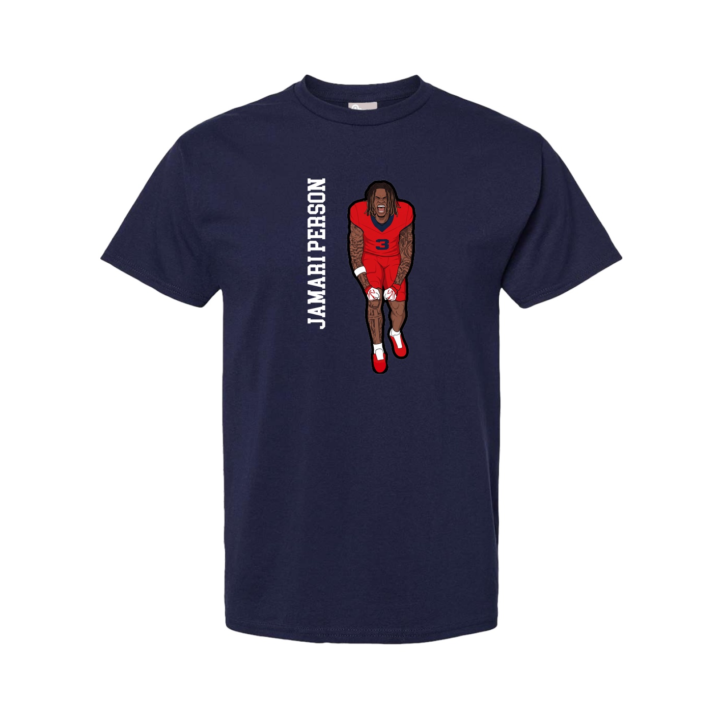 Youth Tee — Name Vertical in Navy