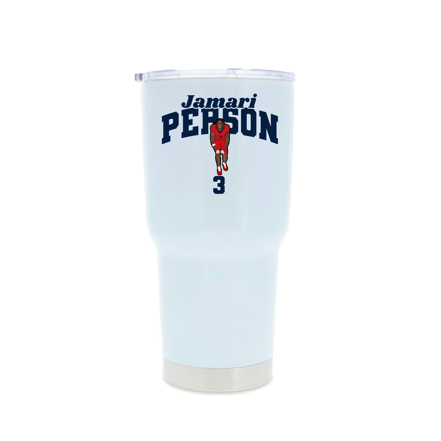 30oz Stainless Steel Tumbler — Signature Arch in White