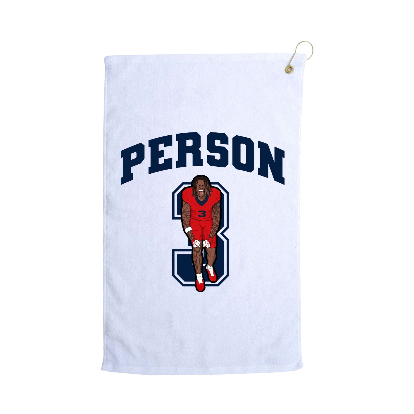 Golf Towel — Number in White