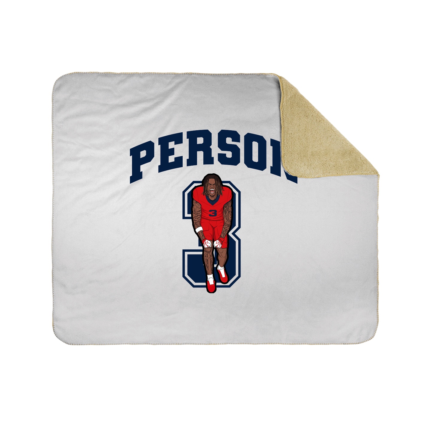Throw Blanket — Number in White