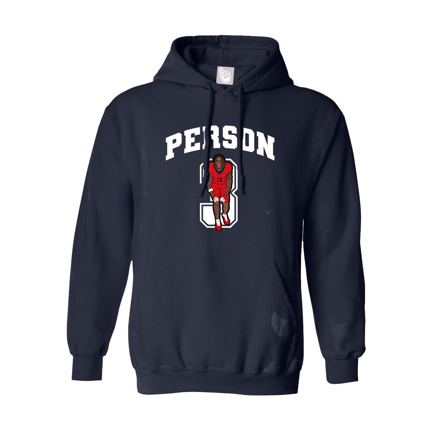 Youth Hoodie — Number in Navy