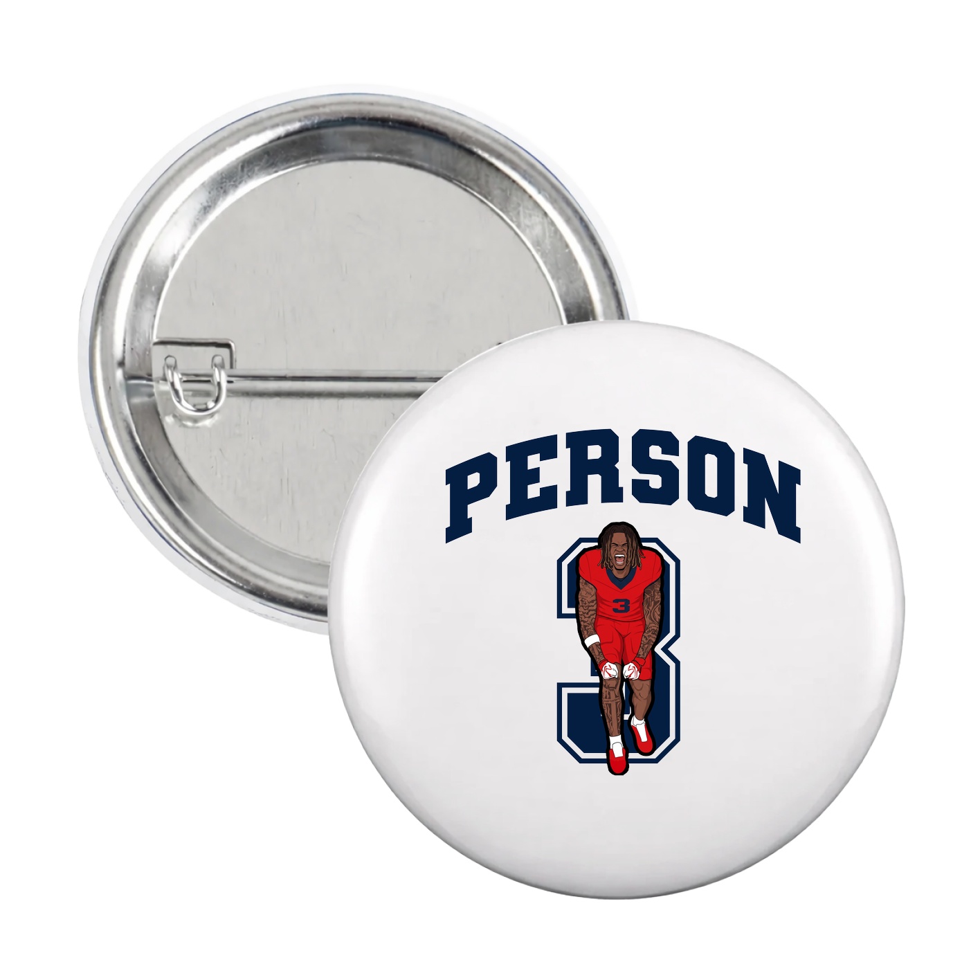 Game Day Button — Number in White