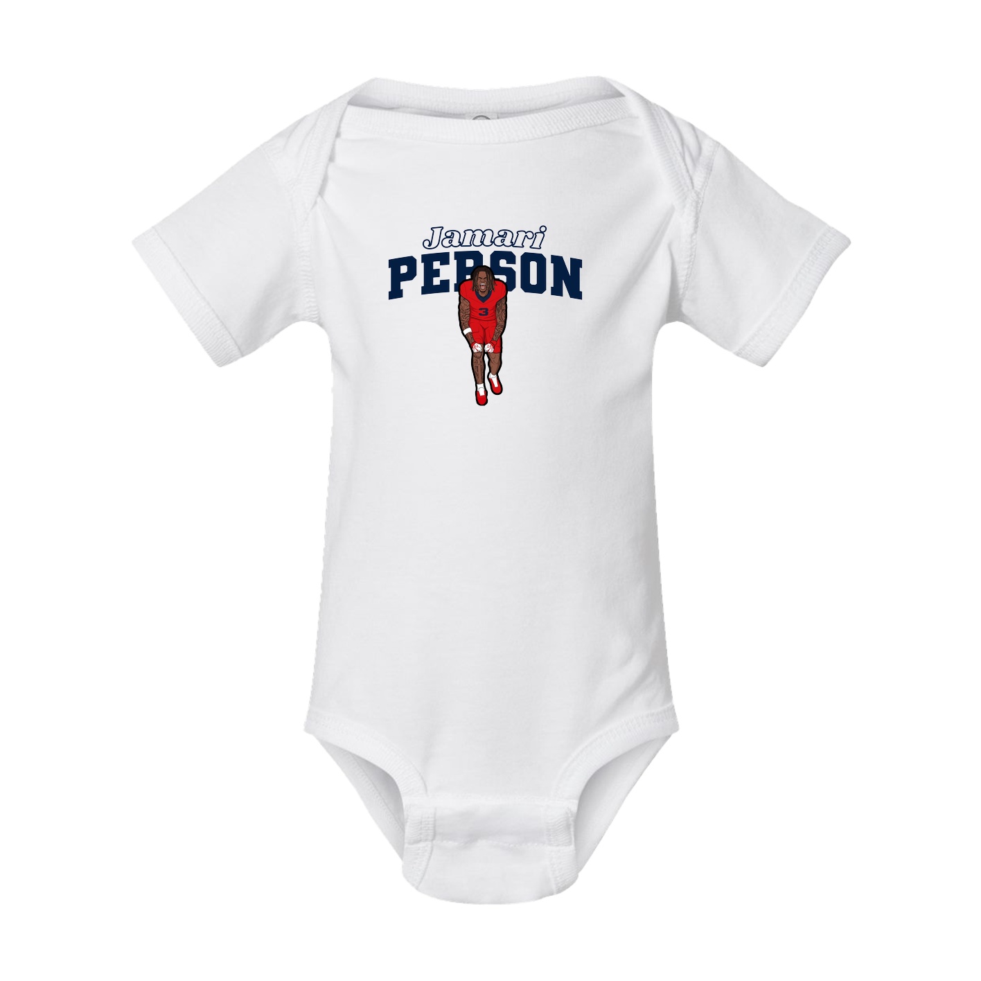 Baby Onesie — Name Arch in White