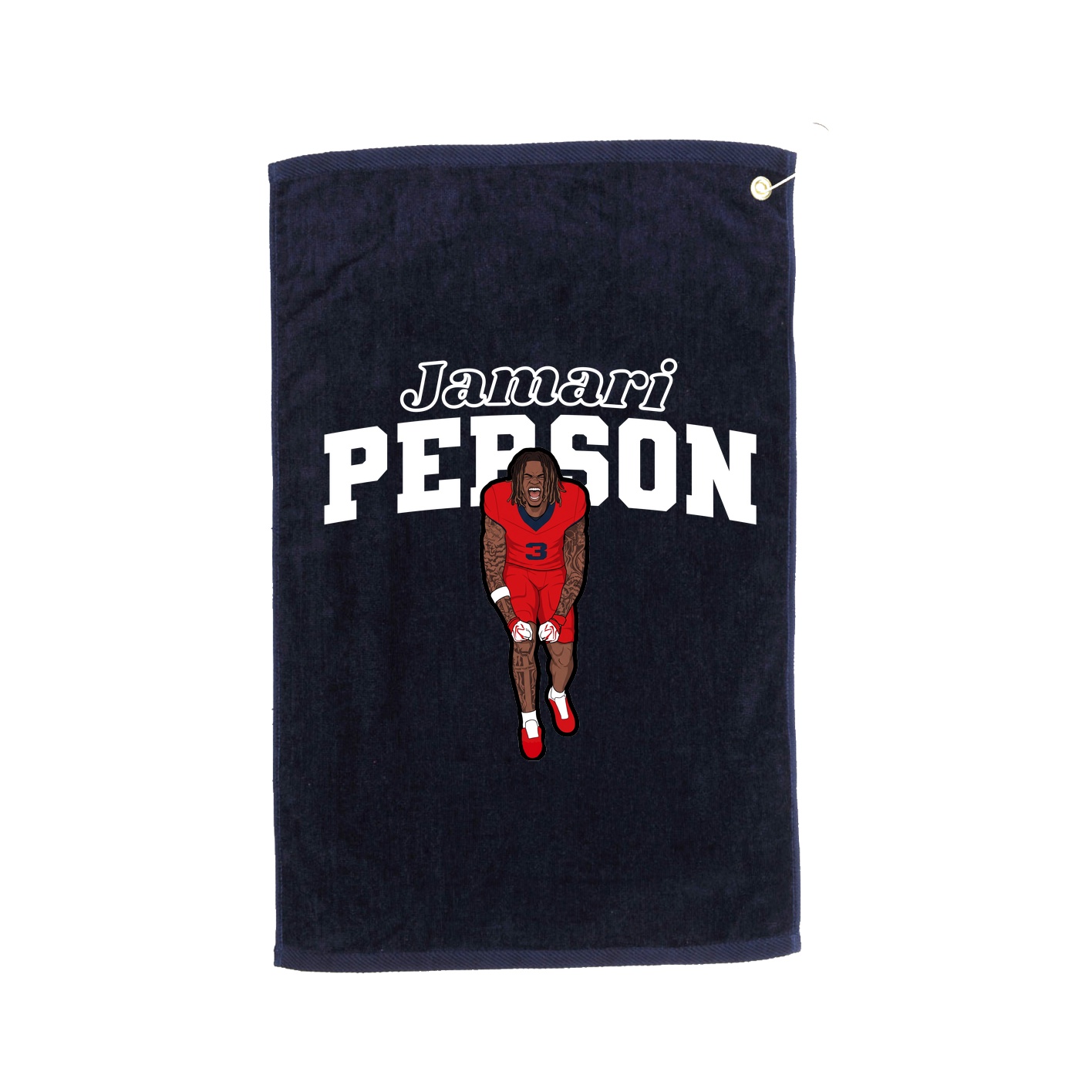 Golf Towel — Name Arch in Navy